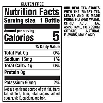 Snapple Zero Sugar Raspberry Tea, 16 fl oz recycled plastic bottle, Pack of 12