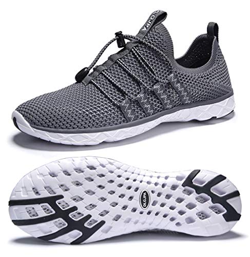 DLGJPA Men's Quick Drying Water Shoes for Beach or Water Sports Lightweight Slip On Walking Shoes Darkgray 11