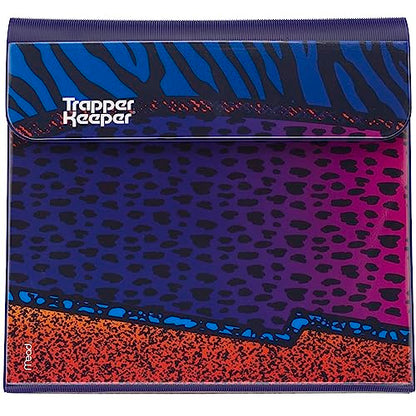 Trapper Keeper Binder, Retro Design, 1 Inch Binder, 2 Folders and Extra Pocket, Metal Rings and Spring Clip, Secure Storage, Animal, Mead School Supplies (260038CP1-ECM)