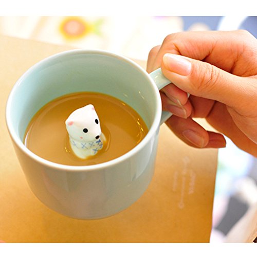 ZaH 3D Mug Animal Inside Cup Cartoon Ceramics Figurine Teacup for Boys Girls Kids Women Men Coffee Mug (8 oz Panda)