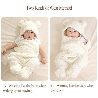 Baby Swaddle Blanket Boys Girls Cute Cotton Plush Receiving Blanket Soft Newborn Sleeping Wraps for Infant 0-6 Months