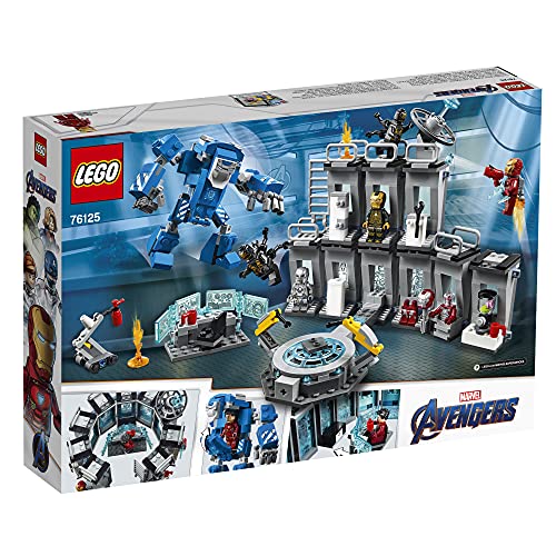 LEGO Marvel Avengers Iron Man Hall of Armor 76125 Building Kit, Marvel Tony Stark Iron Man Suit Action Figures (524 Pieces)