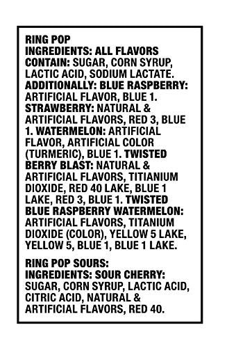 Ring Pop Individually Wrapped Bulk Lollipop Variety Party Pack – 20 Count Lollipop Suckers w/ Assorted Flavors - Fun Candy for Birthdays and Celebrations