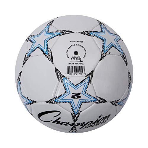 Champion Sports Viper Soccer Ball, Size 5 , Blue/Black/White