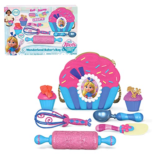 Disney Junior Alice’s Wonderland Bakery Bag Set with Toy Kitchen Accessories, Kids Ages 3 and Up, Officially Licensed Kids Toys for Ages 3 Up by Just Play