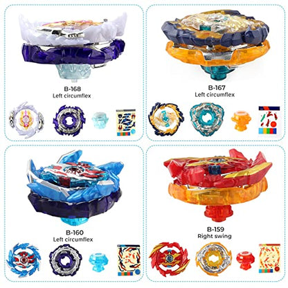 JIMI Bey Battling Top Blade Launcher Stadium Metal Fusion Set,12 Burst Spinning Tops 3 Launchers Grip 1 Arena Combat Game, Toy Gift for Kids Boys Ages 6 8 10 12+