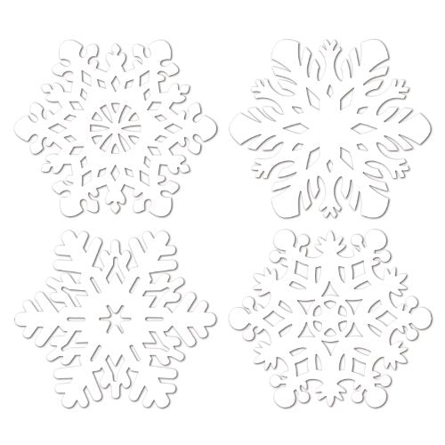 Beistle 24-Piece Snowflake Cutouts, 14-Inch, White