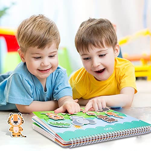 Foayex Montessori Toys for Toddlers Learning - Books for 3 4 5 Year Old Girls & Boys, Preschool Educational Learning Activities Ages 3-5, Autism Sensory Travel Toys，Kids Christmas Xmas Birthdays Gifts