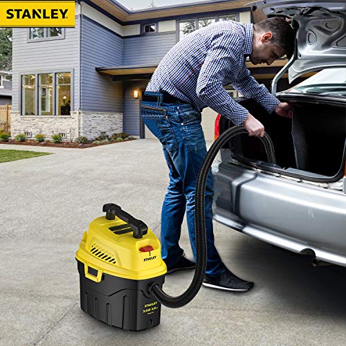 Stanley SL18910P-3 Wet/Dry, 3 Gallon, 3 Horsepower, Portable Car Vacuum, 3.0 HP AC, Black+Yellow