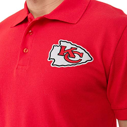 FOCO NFL Kansas City Chiefs Mens Polo Short Sleeve ShirtPolo Short Sleeve Shirt, Casual Color, M