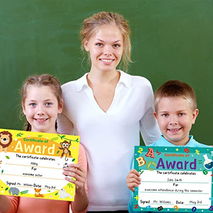 30PCS Certificate of Award Certificates with Stickers Graduation Classroom Students Supplies 8.5 X 11