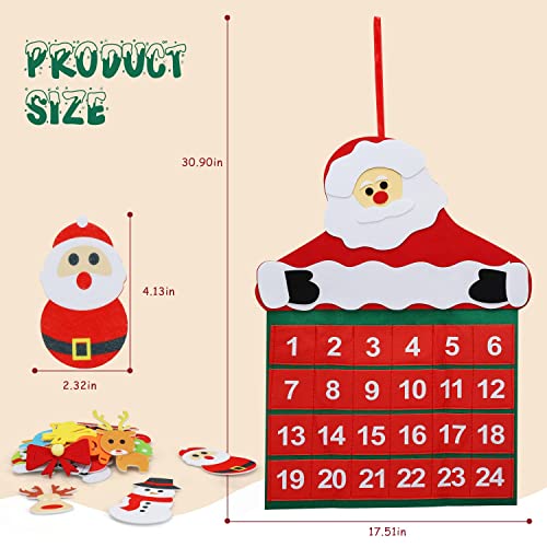 TOY Life Christmas Nativity Advent Calendar 2023 Kids Toddler Christmas Countdown Calendar Hanging Advent Calendar Santa Decoration with 24 Pockets and Felt Christmas Crafts Christmas Toddler Gifts