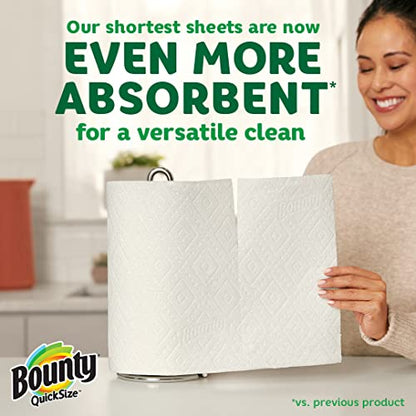 Bounty Quick Size Paper Towels, White, 8 Family Rolls = 20 Regular Rolls (Packaging May Vary)