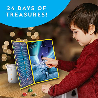 NATIONAL GEOGRAPHIC Gemstone Advent Calendar - 2023 Advent Calendar for Kids with 24 Gemstones to Open Each Day, a Complete Rock Collection Christmas Countdown Calendar with Mini Gemstone Dig Kit