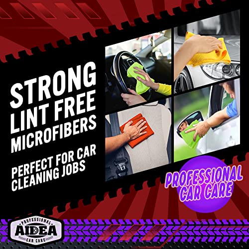 AIDEA Microfiber Cleaning Cloths-50 Pack, Premium All-Purpose Car Cloth, Lint Free, Scratch-Free, Absorbent Cleaning Towel for Cars, SUVs, House, Kitchen, Window, Gifts(12in.x12in.)