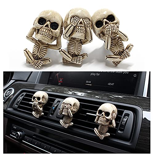 Skull Car Air Fresheners Vent Clips for Halloween Car Accessories Interior Decorations for Men Women Teens, Cute Goth Skeleton Decor Car Scents Truck Stuff, Funny Christmas Halloween Gifts for Dad Mom