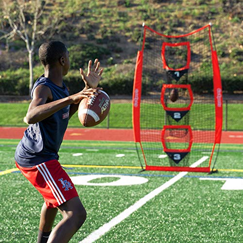 GoSports 8 ft x 4 ft Football Training Vertical Target Net - Improve QB Throwing Accuracy - Includes Bow Type Frame and Portable Carry Case