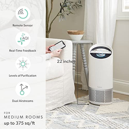 TruSens Air Purifier with UV-C Light + HEPA Filtration | Medium | SensorPod™ Air Quality Monitor | Auto, Sleep, & Turbo Mode | Touch Control | Portable Handle