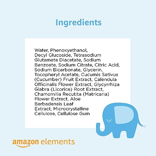 Amazon Elements Baby Wipes, Fragrance Free, White, 810 Count (9 Packs of 90) (Previously 720 Count)