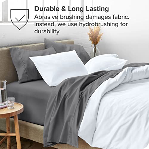 Bare Home Twin XL Sheet Set - College Dorm Size - Luxury 1800 Ultra-Soft Microfiber Twin Extra Long Bed Sheets - Deep Pockets - Easy Fit - Extra Soft - 3 Piece Set - Bed Sheets (Twin XL, Grey)