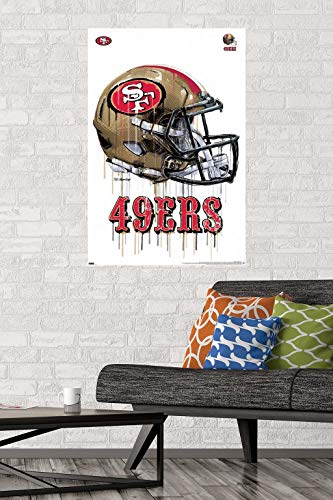 Trends International NFL San Francisco 49ers - Drip Helmet 20 Wall Poster, 22.375" x 34", Poster & Mount Bundle