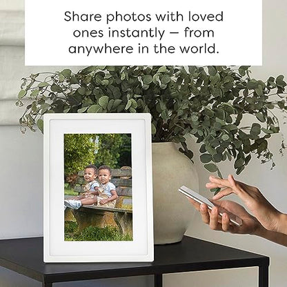 Skylight Digital Picture Frame: WiFi Enabled with Load from Phone Capability, Touch Screen Digital Photo Frame Display - Customizable Gift for Friends and Family - 10 Inch White