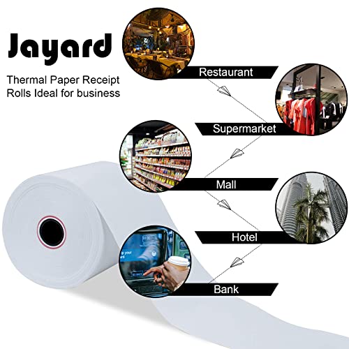 Jayard 2-1/4'' X 50' Thermal Paper Rolls For Credit Card - Cash Register Premium Tape Pos Printer Paper（50 Rolls）, White