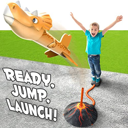 MindSprout Dino Blasters, Rocket Launcher for Kids - Launch up to 100 ft. Birthday Gift, for Boys & Girls Age 3, 4, 5, 6, 7, Years Old - Outdoor Toys, Family Fun, Dinosaur Toy, Kids Toys