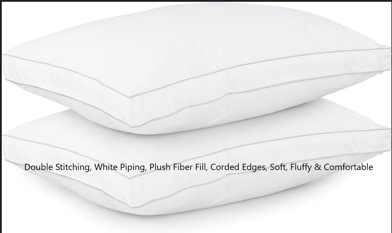 Utopia Bedding Bed Pillows for Sleeping King Size (White), Set of 2, Cooling Hotel Quality, Gusseted Pillow for Back, Stomach or Side Sleepers