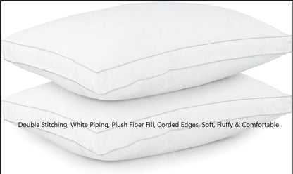 Utopia Bedding Bed Pillows for Sleeping King Size (White), Set of 2, Cooling Hotel Quality, Gusseted Pillow for Back, Stomach or Side Sleepers