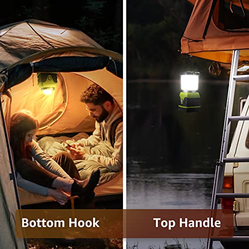 Lighting EVER 1000LM Battery Powered LED Camping Lantern, Waterproof Tent Light with 4 Light Modes, Camping Essentials, Portable Lantern Flashlight for Camping, Hurricane, Emergency, Hiking, Fishing