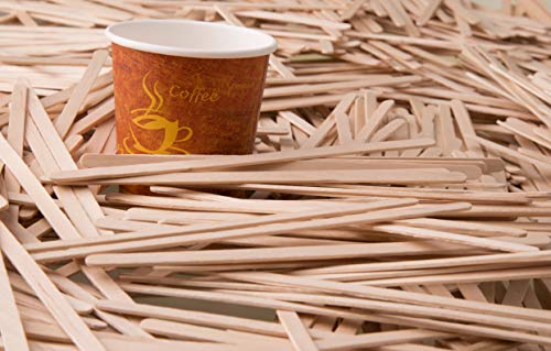 Makerstep 1000 Birch Wood Coffee Stirrers, 7 Inch Coffee Stir Sticks, Eco-friendly, Sturdy Wooden Sticks. Splinter Free, Round End. For Tea, Beverage, and Popsicle.