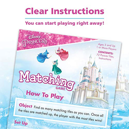 Disney Princess Matching Game by Wonder Forge | For Boys & Girls Age 3 to 5 | A Fun & Fast Disney Memory Game for Kids | Cinderella, Jasmine, Mulan, and more