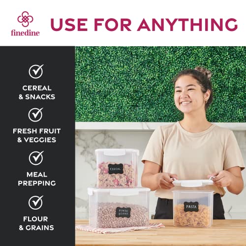 FINEDINE 12-Piece Airtight Food Storage Set for Kitchen - Flour, Sugar, Cereal (Grey)