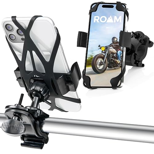 Roam Bike Phone Mount - Motorcycle Phone Mount- 360° Rotation with Universal Handlebar Fit for Bikes, Motorcycles, Scooters, Strollers - Phone Holder For Bike Compatible w/iPhone & Android Cell Phones