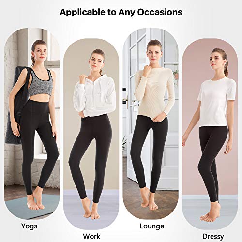 SINOPHANT High Waisted Leggings for Women - Full Length & Capri Buttery Soft Yoga Pants for Workout Athletic(Full Black,S-M)