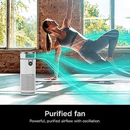 Shark HC502 3-in-1 Clean Sense Air Purifier MAX, Heater & Fan, HEPA Filter, 1000 Sq Ft, Oscillating, Large Rooms, Kitchens, Captures 99.98% of Particles for Clean Air, Dust, Smoke & Allergens, White