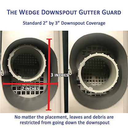 The Gutter Guard - Wedge Eliminates Downspout Pipe Clogs From Leaves and Debris - 2-Pack