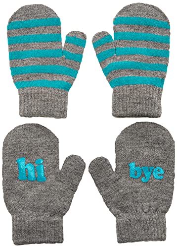 Simple Joys by Carter's Baby Boys' Hat and Mitten Set, Grey/Monster/Stripe, 12-24 Months