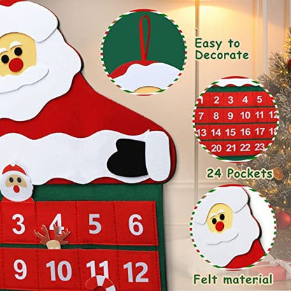 TOY Life Christmas Nativity Advent Calendar 2023 Kids Toddler Christmas Countdown Calendar Hanging Advent Calendar Santa Decoration with 24 Pockets and Felt Christmas Crafts Christmas Toddler Gifts