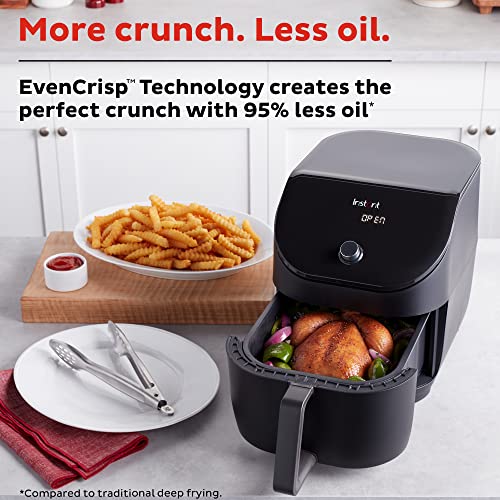 Instant Vortex Slim 6QT Air Fryer Oven, From the Makers of Instant Pot, EvenCrisp Technology, Space Saving, Nonstick and Dishwasher-Safe Basket, Quiet Operation, Includes App with over 100 Recipes