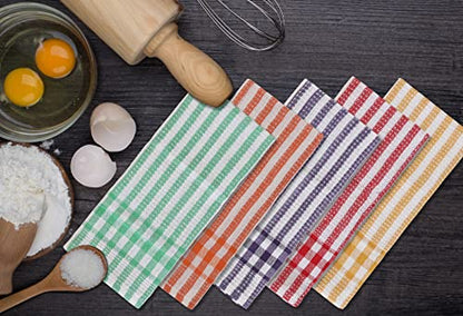 Excellent Deals Kitchen Towels [ 5 Pack, 16" x 22" ] - Multi Color Lightweight Waffle Dish Towels, Dish Cloth, Tea Towels, Cleaning Towels and Cotton Rich Bar Towels.