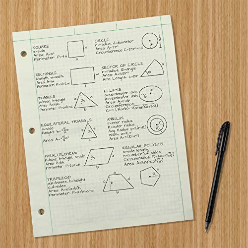 Amazon Basics Engineering Computation Pad, 8.5" x 11", Quad/Margin Rule, 100 Sheets