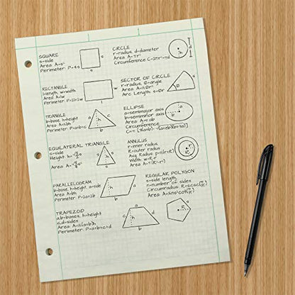 Amazon Basics Engineering Computation Pad, 8.5" x 11", Quad/Margin Rule, 100 Sheets