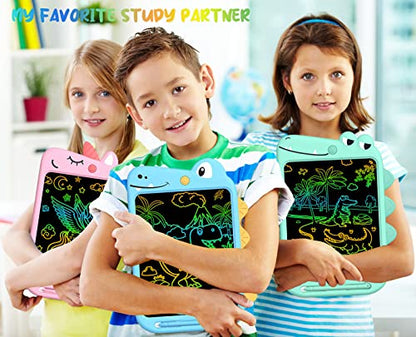 LCD Writing Drawing Tablet for Kids - 10 Inch Colorful Doodle Board Educational Learning Erasable Reusable Pad with Magnetic Pen Toddler Toy Gift for 3 4 5 6 7 8 9 Years Old Boy Girl (Crocodile)