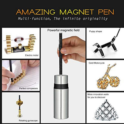 asuku Magnetic Sculpture Building Toys Building Blocks, Eliminate Pressure Fidget Gadgets, Relieving Stress Boredom ADHD Autism, Office and Home Decoration,Creative Magnetic Pen …