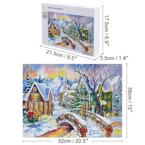 Vantaso 1000 Piece Jigsaw Puzzle for Kids Adults - Magic Christmas Village Puzzles Game