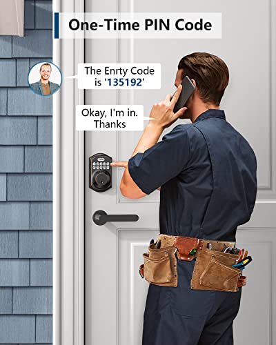 TEEHO TE001 Keyless Entry Door Lock with Keypad - Smart Deadbolt Lock for Front Door with 2 Keys - Auto Lock - Easy Installation - Oil-Rubbed Bronze