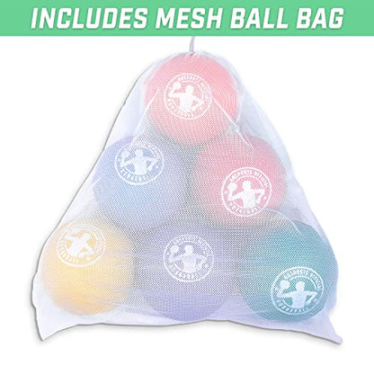 GoSports 7 Inch Inflatable No Sting Dodgeball 6 Pack Includes Ball Pump & Mesh Bag