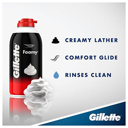 Gillette Foamy Regular Shaving Cream, 11 Ounce (Pack of 12)